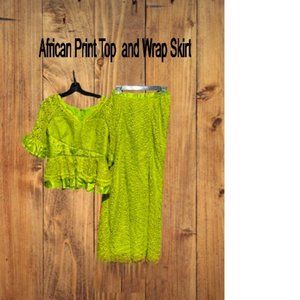 African Print Top  and  Skirt